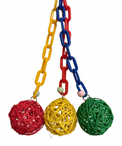 Parrot-Supplies Woven Colourful Vine Balls and Chain Parrot Toy Parrot-Supplies Woven Colourful Vine Balls and Chain Parrot Toy